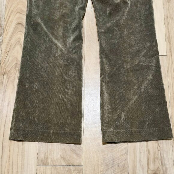 Coldwater Creek Corduroy Pants P6 Womens Fine Wale Pincord Green Velvet Trousers - Picture 11 of 15